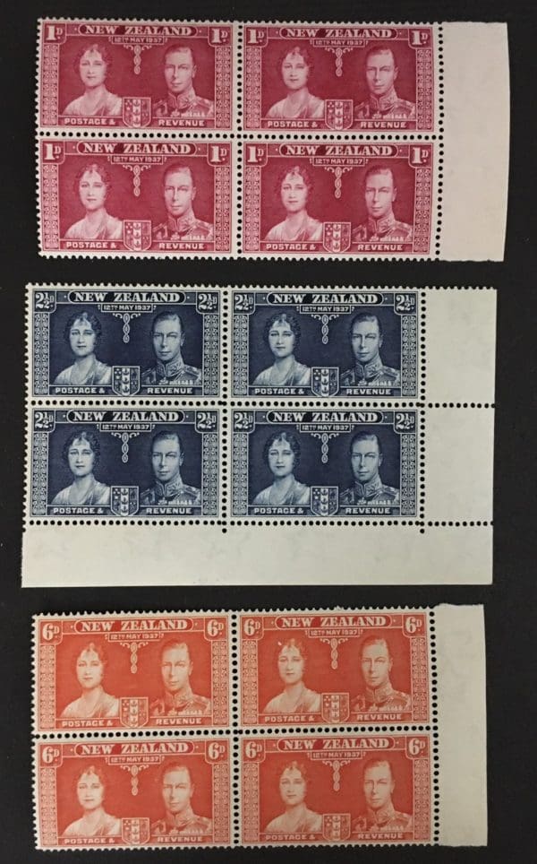 New Zealand Scott # 223-25 MNH Blocks