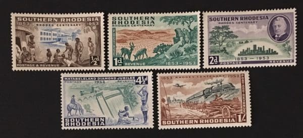 Southern Rhodesia Scott # 74-78 Mint Hinged