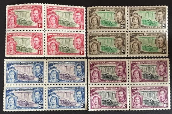 Southern Rhodesia Scott # 38-41 Mint Never Hinged