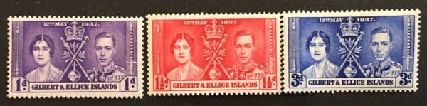 Gilbert & Ellice # 37-39 Mint Hinged