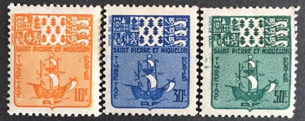 St. Pierre & Miquelon Scott # J68-J70 Mint Hinged