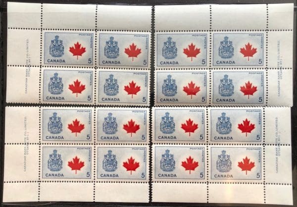 Canada Scott # 429a MNH Corner Block Set