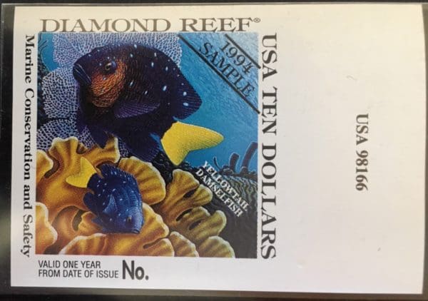 Scott # California $10.00 Marine Conservation Sample Stamp