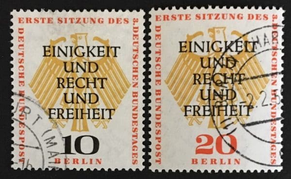 Germany Berlin Scott # 9N158-59 Used