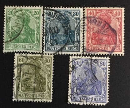 Germany Scott 121-124, 126, 128 Used