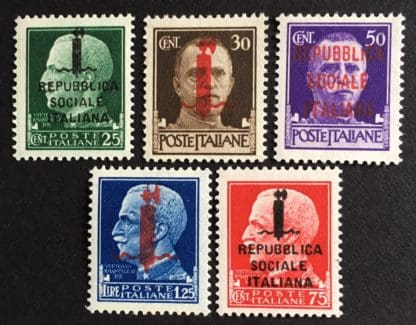 Italy Scott # 1-5 Socialist Republic Mint Never Hinged