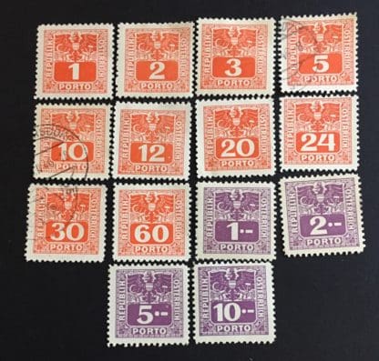 Austria Scott # J175-J188 Mint & Used