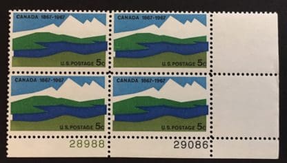 Scott # 1324 Mint Never Hinged Plate Block Error