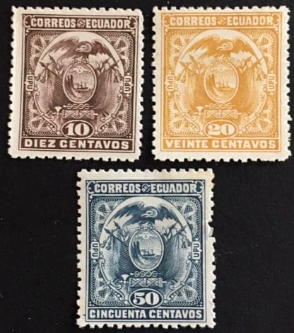 Ecuador Scott # 62d-62f Mint Hinged