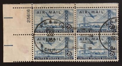 Scott # C36 Used Plate Block