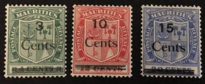 Mauritius # 201-203 Mint Hinged