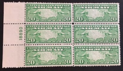 Scott # C9 Mint Never Hinged Plate Block