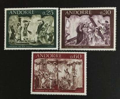 French Andorra Scott #185-187 Mint Never Hinged