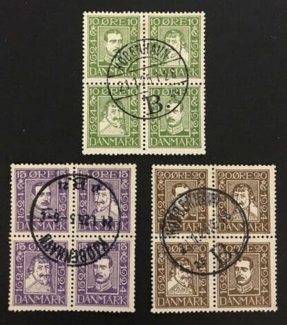 Denmark Scott # 167a-175c Used Blocks