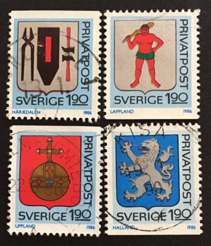 Sweden Scott # 1592-1595 Used