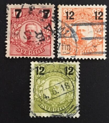 Sweden Scott # 99-101 Used