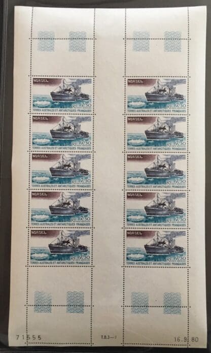 French Southern Antarctic Territories C63 Mint Never Hinged Sheet