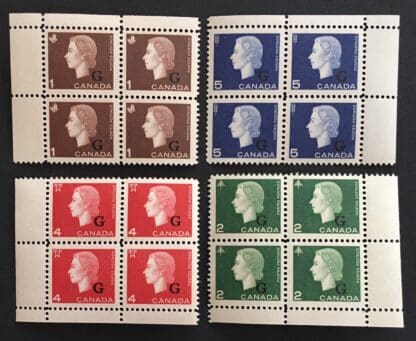 Canada Scott # O46-O49 Mint Never Hinged Blocks