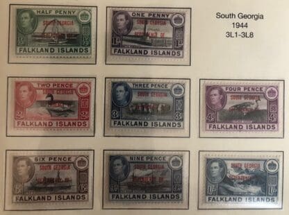 Falkland Island Dependencies Scott # 3L1-3L8 Mint Hinged