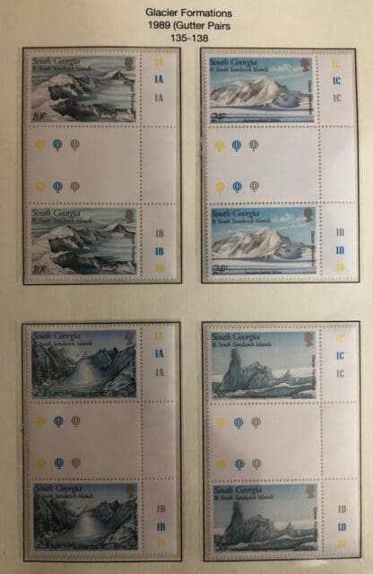 South Georgia Scott #135-138 Mint Never Hinged Gutter Pairs