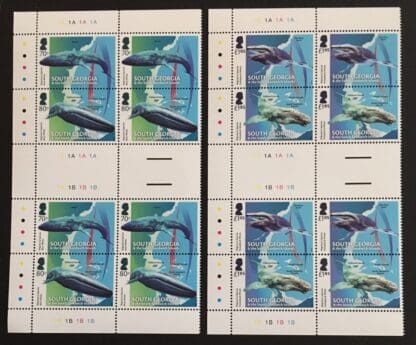 South Georgia Scott # 595-596 Mint Never Hinged Gutter Plate Blocks