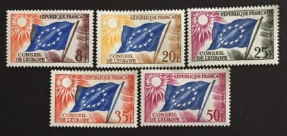 France Official Stamps Scott # 1O2-1O6 Mint Hinged