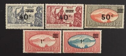 Guadeloupe Scott #159-163 Mint Never Hinged