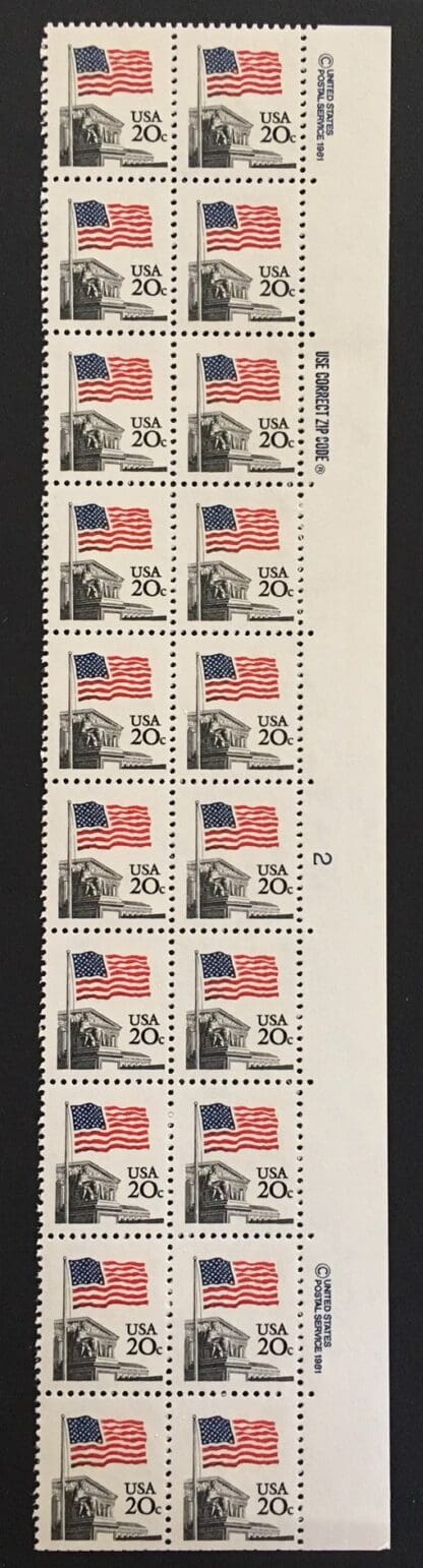 Scott # 1894e Plate Block of 20 MNH