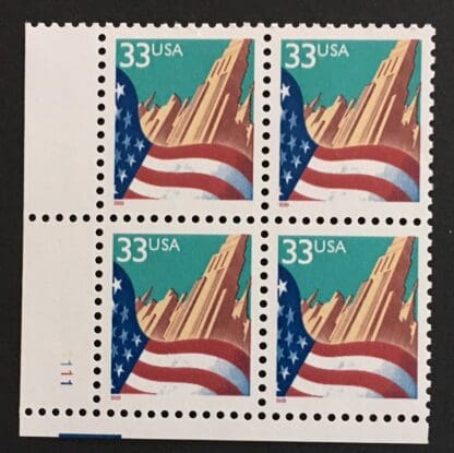 3277 Mint Never Hinged Plate Block