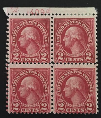 Scott # 579 Mint Never Hinged Plate Block