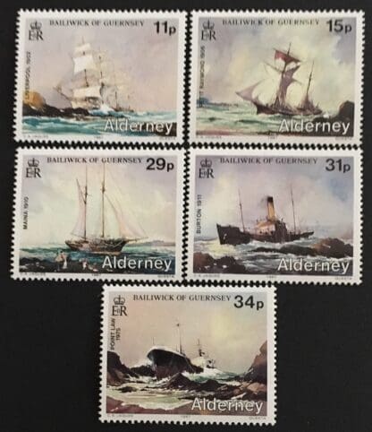 Alderney Scott # 32-36 Mint Never Hinged