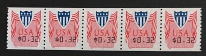 CVP 33 Mint Never Hinged Plate Strip of Five # 11