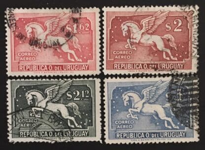 Uruguay Scott # C78-C81 Used