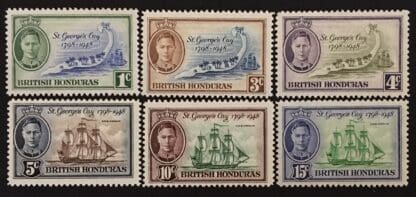 British Honduras Scott # 131-136 Mint Hinged