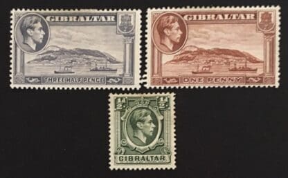 Gibraltar Scott # 107-108//109a Mint Hinged