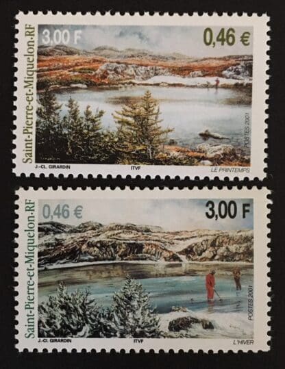 St. Pierre & Miquelon Scott # 714-715 Mint Never Hinged