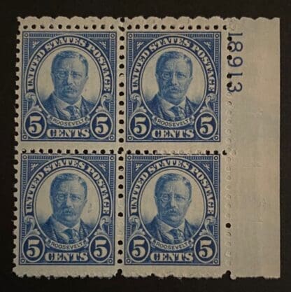 Scott # 637 Mint Never Hinged Plate Block of 4