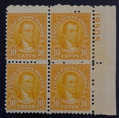 Scott # 642 Mint Hinged Plate Block