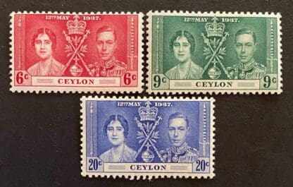 Ceylon  Scott # 275-277 Mint Never Hinged