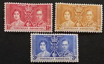 Northern Rhodesia Scott # 22-24 Mint Hinged