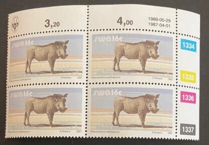 South West Africa Scott # 557 Mint Never Hinged Plate Block