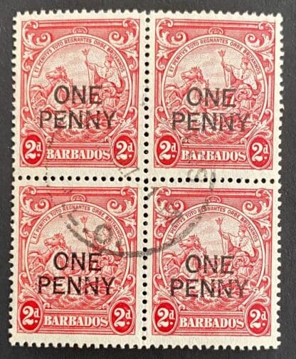 Barbados Scott # 209 Used Block of 4