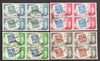 Barbados Scott # 230-233 Used Blocks of 4