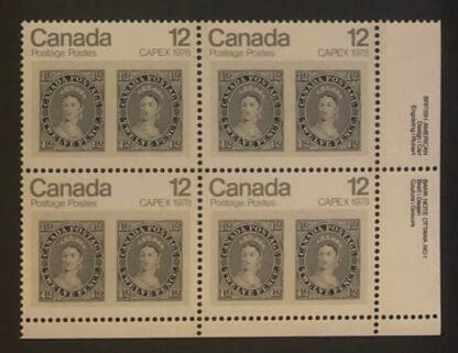 Canada 753 Mint Never Hinged Plate Block