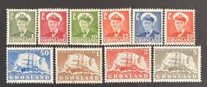 Greenland Scott # 28-31//33-38 Used