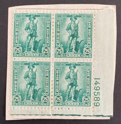 Scott # WS8 Mint on Page Plate Block