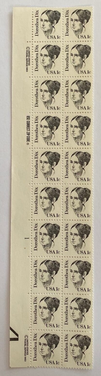 Scott # 1844c Plate Strip of 20