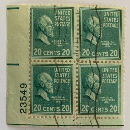 Scott # 825 Used Plate Block