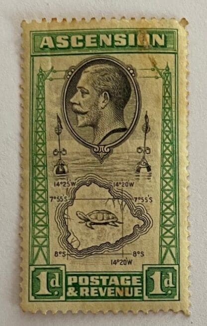 Ascension Islands Scott # 24 Mint Hinged Tropical Stains