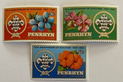 Penrhyn Scott # 219-221 Mint Never Hinged